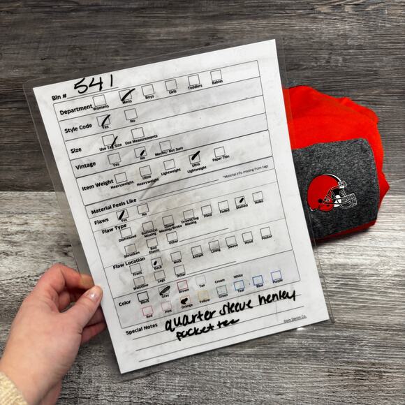 Nike NFL Team Cleveland Browns Mens L Football Dri Fit 3/4 Sleeve Henley T-Shirt - Picture 8 of 8